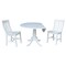 International Concepts Round 42, Round Top Pedestal Table with 2 Chairs, White, 42 in W, 42 in L, 29.5 in H, Wood, White K08-42DPT-C61-2 - alternate 2